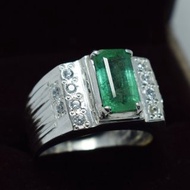 祖母綠戒指 天然祖母綠寶石 訂製飾品 手工戒指 男款