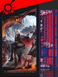 2D Keycaps Egil Translucent Keycaps Azure Blue Route Succubus Picture Black Silk LSP Otaku Wife Subl