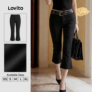 (New Arrival) Lovito Casual Pants Commute Classic and Versatile Spring/summer Black Pants for Women 