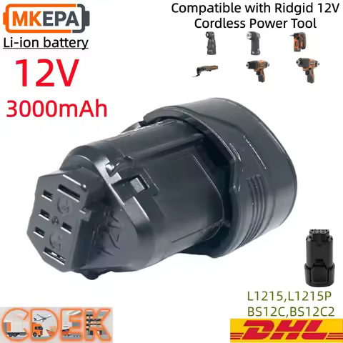 L1215 12V 3.0Ah Li-ion Battery Replacement For AEG Ridgid BS12C2 BSS12C L1215P L1215R lpega cordless
