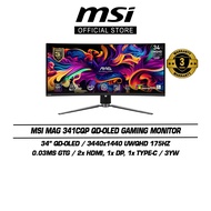 MSI MAG 341CQP QD-OLED Gaming Monitor (34 Inch | UWQHD | QD-OLED | 175Hz | 3Y)