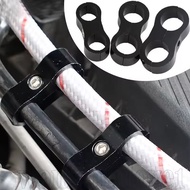 Universal Fuel Line Clamp - Aluminum Alloy Black Clips - Double Hole Fuel Line Bracket - AN6 AN8 AN1