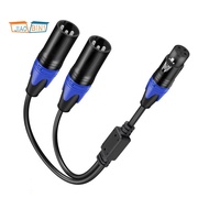 XLR Splitter Cable, 1 XLR Female to 2 XLR Male Y Cable Balanced Microphone Splitter Cord Audio Adapt