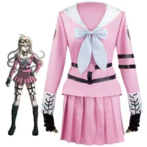Danganronpa V3 Miu Iruma Cosplay Costume Pink Sailor Suit Dress Outfit Halloween Anime Uniform Full 