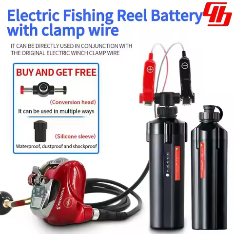 Fishing Electric reel batteries 10000mAh with clamp wire and bracket for Daiwa,Shimano,600MJ,MD3000,