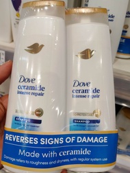 2 BOTTLES 160ml  DOVE SHAMPOO CERAMIDE INTENSE REPAIR/BIO KERATIN SILKY& STRAIGHT