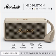 【Support Warranty】Authentic Marshall MIDDLETON Speaker Portable Bluetooth Speaker Bass IPX67 Waterproof Speaker Wireless for IOS/Android/ PC Speaker Fm Radio Bluetooth Speaker with Mic Handsfree Speaker 20 Hour Battery Life Marshall Speaker