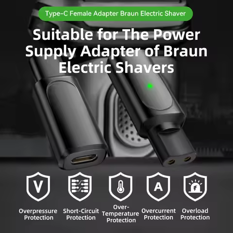 12V Type-C Shaver Adapter Charging Converter for Braun Series 3 / 5 / 7 / 9 300S 310S 320S 330S 340S