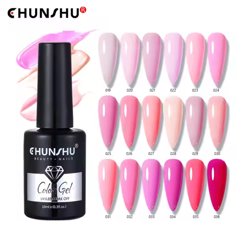 CHUNSHU Nail Gel Polish 10ml Semi Permanent Varnishes Pink Peach Nude Color Gel Soak Off Long Lastin