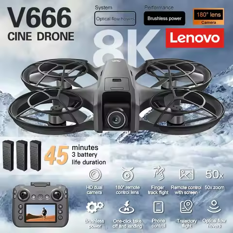 Lenovo V666 MINI Drone 4K Professional WIFI 5G Dron Obstacle Avoidance Brushless Altitude Headless M