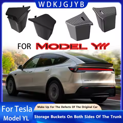 For Tesla New Model YL Launch 2026 Car Trunk Side Storage Box Cover Plate Organizer Car Trunk Side S