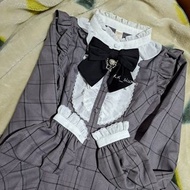 [ 暫掛 ]  secret honey   深灰格 紫  愛心 長袖 套裝。，）） 借 jamie ank rouge  lizlisa 地雷系 量產  女僕 kuromi melody 背囊 背包