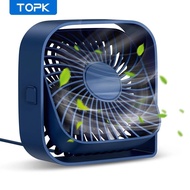 SG Stock -TOPK USB Fan 3-speed Mini Desktop Fan Portable USB Cooling Fan Desktop Vertical Fan