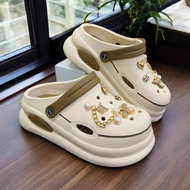 Women's bread slippers with premium 3D Sticker, 6cm high monolithic molded sole, super light and com