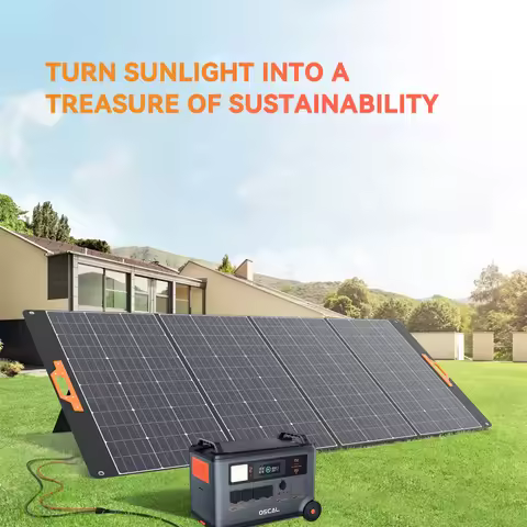 Oscal PM400 400W Foldable Solar Panel 23% High Efficiency Monocrystalline Cells Adjustable Kickstand