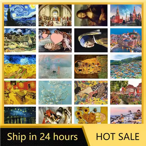 MaxRenard 50*70cm Jigsaw Puzzles 1000 Pieces Assembling Picture Van Gogh Painting Starry Night Art P