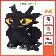 3D nano model assembly puzzle toy - Black Dragon toothless toothless - DUZ (1100 pieces) - Code 8858