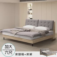 《Homelike》諾拉附USB插座床架組-雙人加大6尺 床組 床頭箱 雙人床