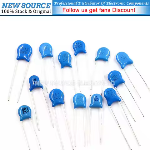 10pcs 6KV 5PF 10PF 15PF 18PF 22PF 27PF 33PF 47PF 56PF 100PF 470PF 1000PF 2.2NF 6000V High Voltage Ce