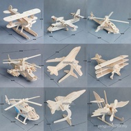New Product Wooden Boy Airplane Model Airplane Model Assembly Handmade Building Blocks 3d Three-Dime