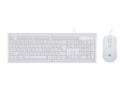 KEYBOARD & MOUSE (คีย์บอร์ดและเมาส์) HP KM100 (WHITE) (EN/TH)