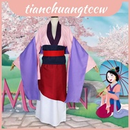 Authentic Mulan Anime Kimono Cosplay Outfit For Women Accessories With Complete