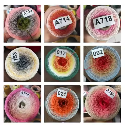 300g/500g/ Ball Gradient Color Long Dyed Lace Fine Yarn DIY Handwork Knitting Spring and Summer Sun 