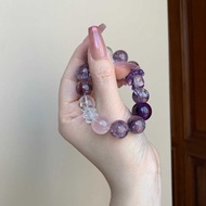 Natural Crystal Bracelet Nine Purple Amethyst White Crystal Design Female Crystal Bracelet