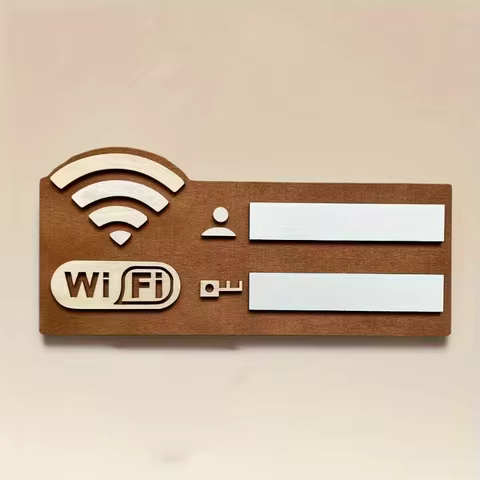 2D flat surface - wireless router password board without power supply, retro plaque, home store deco