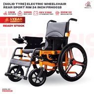 (Solid Tyre) Fresco Electric Wheelchair Lightweight Sportrim 24" FRH001B Wheelchair Travel Kerusi Ro