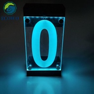 AQUAGEM Solar Powered House Number Sign, Remote Controller Digit or Letters RGB Color Address Light,