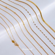 Kalung emas 916 gold multi style O-chain collarbone chain snake bone women's necklace Accessories Je