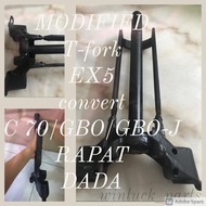 💥MODIFIED T FORK EX5 convert  to C70/GBO-J/GBO🔥 T-fork rapat dada