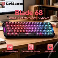 DarkBeacon Blade 68 RGB Silent Mechanical Gaming Keyboard Hot Swappable Wired N-Key Rollover 65% Com