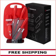 Ready stock Set Pisau 7 Pcs Knive Set K70 with Holder Peeler and Chopping Board Knif