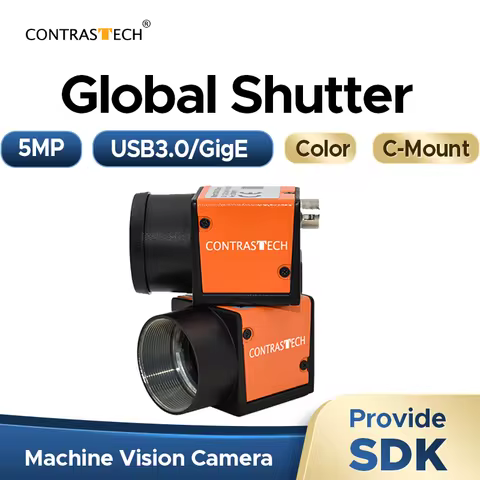 5M Pixel Machine Vision Camera IMX264 20fps 68fps USB3.0 / GigE Global Shutter Automatic Industrial 
