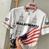 Reverse T-Neck Polo Jersey for Malaysias 69th National Day 2026 Malaysia Flag Print Malaysia Indepen