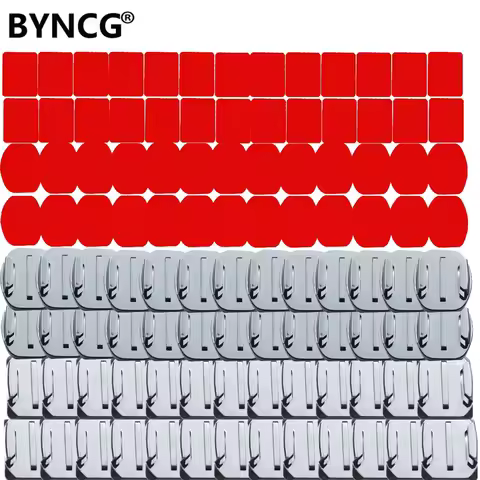 BYNCG for GoPro Hero11 10 9 Accessories Set 104pcs Flat and Curved Base Adhesive Mount 3M VHB Sticke