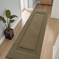 2'7" x 9'10" Washable Runner Rug for Hallway, Non Slip Low-Pile Kitchen Rug, Durable Soft Floor Carp