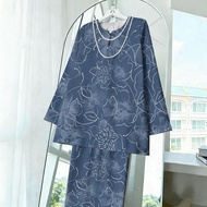 Raya 2026 Women's Retro Print Muslim Casual Two-Piece Set (Top + Skirt)