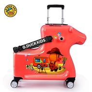 GducK กระเป๋าเดินทางเด็กเป็ดเหลือง การ์ตูน กระเป๋าเดินทางสไตล์พร้อมที่นั่งสําหรับเด็กชายและเด็กหญิงก