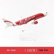 Passenger aircraft simulation model, static decoration made of alloy 16CM AirAsia A