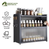 Comfort Haven Furniture Co.Kitchen Seasoning Storage Cabinet Rak Countertop With Cover Dustproof 调料柜