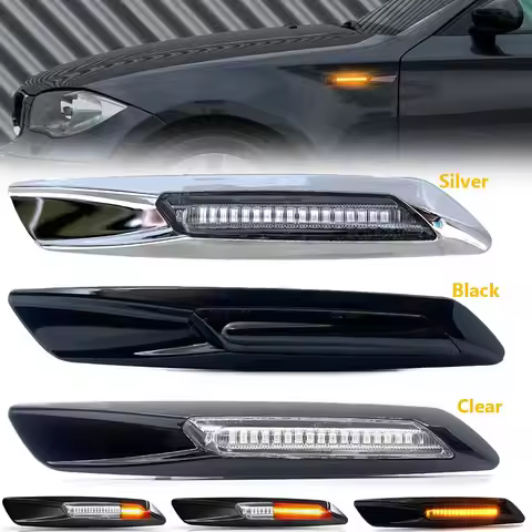 Dynamic Amber LED Side Marker Lights Turn Signal Lamp Blinker BMW E90 For BMW 1 3 5 Series E90 E91 E