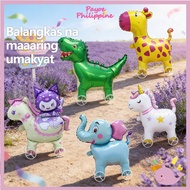 Payoe Cartoon Animal Foil Balloon Animal Walking Balloon Birthday Kids Outdoor Toy with Wheels Anima