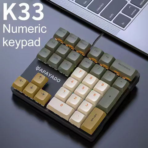 APAYADO Compact Mechanical Numpad, USB Wired Numeric Keypad for Office, Spreadsheet, Data Input, Com