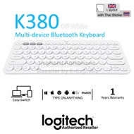 Logitech K380 Multi-Device Bluetooth Keyboard ของแท้ ประกันศูนย์ 1ปี คีย์บอร์ด ไร้สาย แถมฟรี! สติกเกอร์ภาษาไทย (Off-White)
