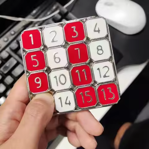 Metal Number Slide Puzzle Brain Teaser Games For Adults Children Huarong Road Montessori Educational