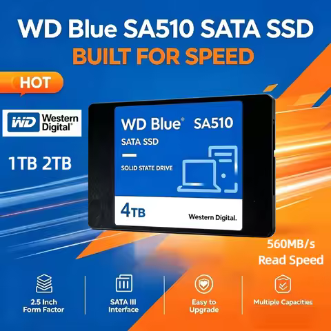 WD Blue SA510 2.5" SATA3 Internal SSD 1TB 2TB Original Western Digital Solid State Hard Drive For No