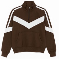 Unisex Two-Tone High-Neck Half-Zipper Sweater Unisex Thick Half-Zipper Jacket/